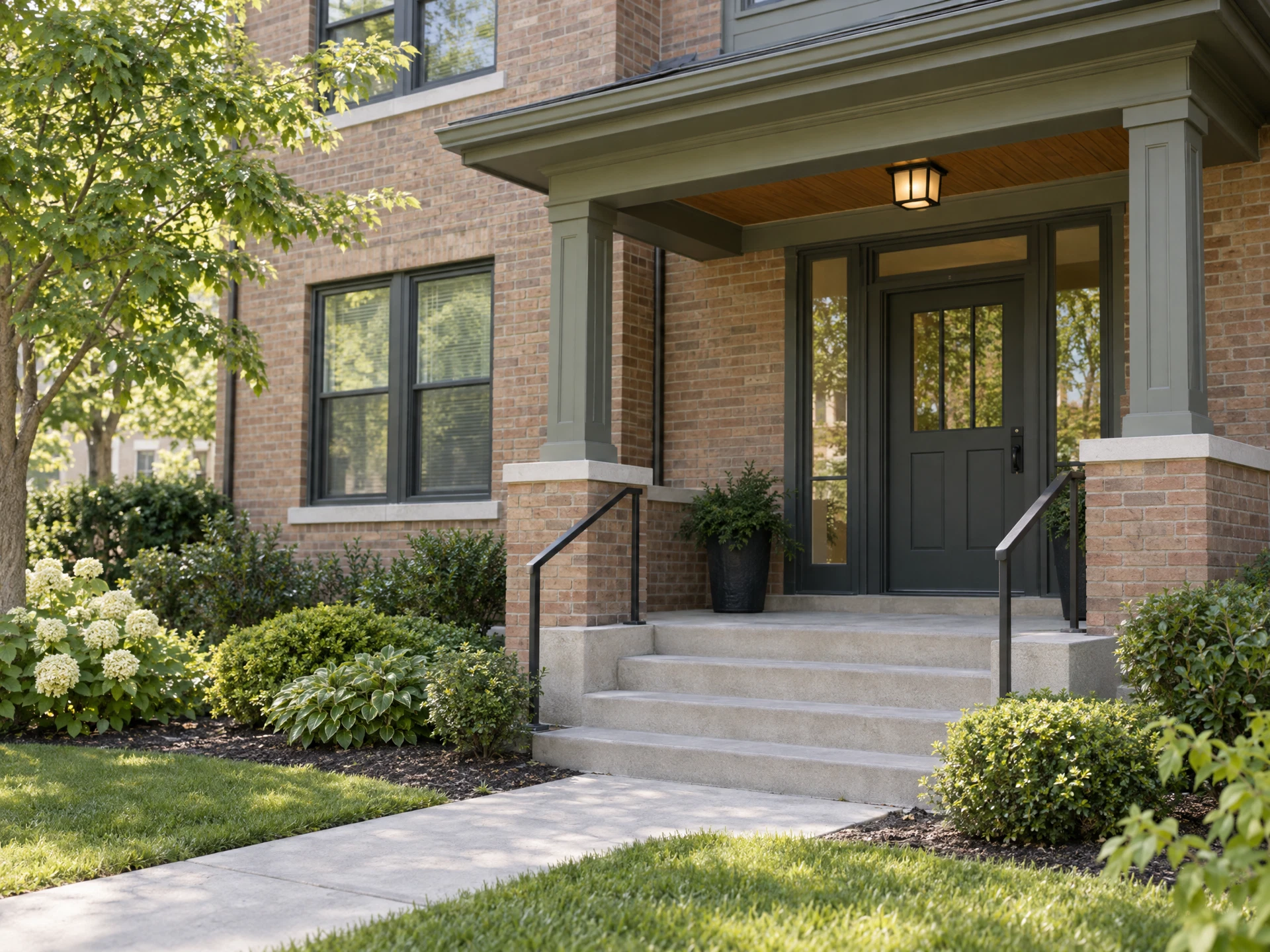 Illustrative rehabilitated home entry.